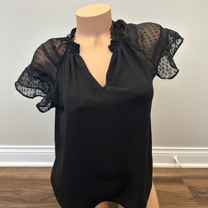 Express Black Sheer Lace Women's Blouse